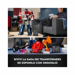 Lego icons optimus prime, modellino da costruire 2 in 1 del leader dei transformers, set da collezione per adulti, 10302><noscript><img width=