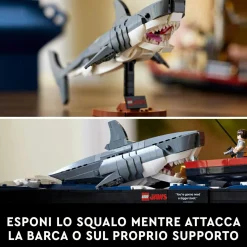 LEGO IDEAS 21350 lo squalo, kit modellismo per adulti da costruire, diorama da collezione, regalo creativo per uomo o donna><noscript><img width=