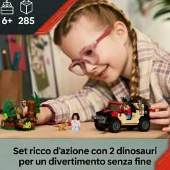 Lego jurassic world – 76972 – fuga dal raptor in fuoristrada> Mattoncini