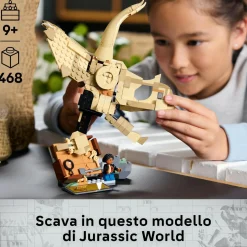 LEGO JURASSIC PARK/W Lego jurassic world 76969 fossili di dinosauro: teschio di triceratopo, giocattolo con supporto e minifigure, giochi bambini 9+> Mattoncini
