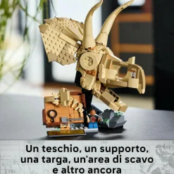 LEGO JURASSIC PARK/W Lego jurassic world 76969 fossili di dinosauro: teschio di triceratopo, giocattolo con supporto e minifigure, giochi bambini 9+><noscript><img width=