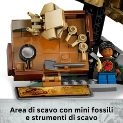 LEGO JURASSIC PARK/W Lego jurassic world 76969 fossili di dinosauro: teschio di triceratopo, giocattolo con supporto e minifigure, giochi bambini 9+><noscript><img width=