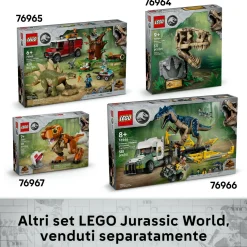 LEGO JURASSIC PARK/W Lego jurassic world 76969 fossili di dinosauro: teschio di triceratopo, giocattolo con supporto e minifigure, giochi bambini 9+><noscript><img width=