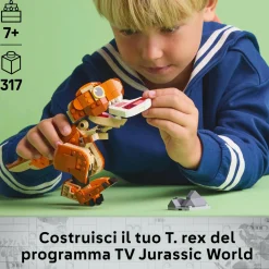 LEGO JURASSIC PARK/W Lego jurassic world 76967 little eatie: t. rex, dinosauro giocattolo con parti mobili, gioco di ruolo bambini 7+, idea regalo> Mattoncini
