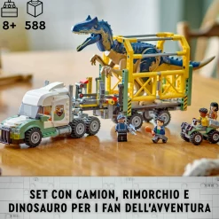 LEGO JURASSIC PARK/W Lego jurassic world 76966 missione dinosauro: camion di trasporto dell’allosauro, giocattolo con veicolo, giochi bambini 8+> Mattoncini