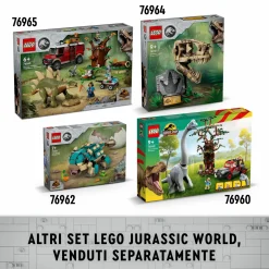 LEGO JURASSIC PARK/W Lego jurassic world 76966 missione dinosauro: camion di trasporto dell’allosauro, giocattolo con veicolo, giochi bambini 8+><noscript><img width=