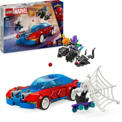 MARVEL Lego 76279 auto da corsa di spider-man e venom goblin, gioco per bambini di 7+ anni, veicoli giocattolo dei supereroi> Mattoncini