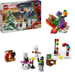 Lego marvel 76293 calendario dell’avvento 2024 spider-man giocattolo con supereroi e modellini, gioco di natale per bambini 7+> Mattoncini