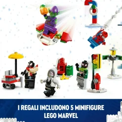 Lego marvel 76293 calendario dell’avvento 2024 spider-man giocattolo con supereroi e modellini, gioco di natale per bambini 7+><noscript><img width=