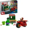 Lego marvel 76287 iron man con moto e the hulk, giocattolo con 2 minifigure di supereroi avengers, giochi per bambini 4+> Mattoncini