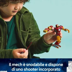 LEGO SUPER HEROES Lego marvel 76307 mech di iron man contro ultron – action figure giocattolo da costruire con 2 minifigure, gioco bambini 6+><noscript><img width=