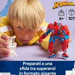 LEGO SUPER HEROES Lego marvel 76308 mech di spider-man contro anti-venom, action figure giocattolo snodabile con 2 minifigure, giochi bambini 6+> Mattoncini
