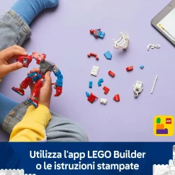 LEGO SUPER HEROES Lego marvel 76308 mech di spider-man contro anti-venom, action figure giocattolo snodabile con 2 minifigure, giochi bambini 6+><noscript><img width=