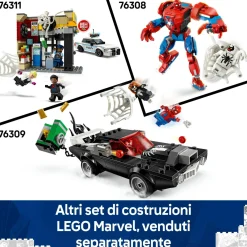 LEGO SUPER HEROES Lego marvel 76311 spider-verse: miles morales contro la macchia, edificio e macchina giocattolo da costruire, giochi bambini9+><noscript><img width=