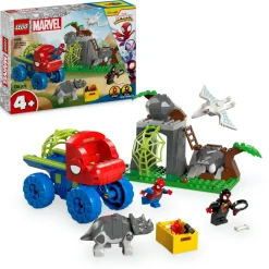 LEGO SUPER HEROES Lego marvel 11199 team spidey: salvataggio su dino-ruspa, giochi bambini 4+ con dinosauri giocattolo e veicoli da supereroi> Mattoncini
