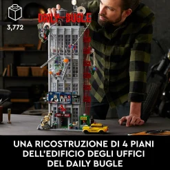 Lego marvel daily bugle di spider-man, iconico set da collezione per adulti con 25 minifigure, idea regalo, 76178><noscript><img width=