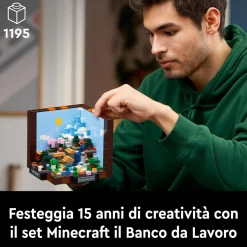Lego minecraft 21265 banco da lavoro, modellino da costruire per il 15° anniversario del videogioco, regalo per fan adulti> Costruzioni Per Adulti|Mattoncini
