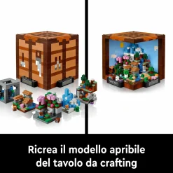 Lego minecraft 21265 banco da lavoro, modellino da costruire per il 15° anniversario del videogioco, regalo per fan adulti><noscript><img width=
