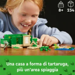 Lego minecraft 21254 beach house della tartaruga, casa giocattolo da costruire per bambini di 8+ anni con personaggi e animali> Costruzioni Per Adulti|Mattoncini