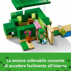 Lego minecraft 21254 beach house della tartaruga, casa giocattolo da costruire per bambini di 8+ anni con personaggi e animali><noscript><img width=