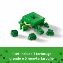 Lego minecraft 21254 beach house della tartaruga, casa giocattolo da costruire per bambini di 8+ anni con personaggi e animali><noscript><img width=