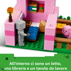 MINECRAFT Lego 21268 la casa del maialino, gioco di ruolo bambini 7+ con personaggi, animali giocattolo e fattoria da costruire><noscript><img width=
