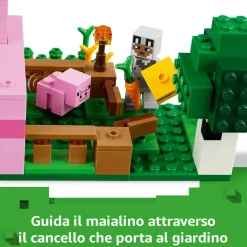 MINECRAFT Lego 21268 la casa del maialino, gioco di ruolo bambini 7+ con personaggi, animali giocattolo e fattoria da costruire><noscript><img width=