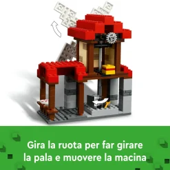 Lego minecraft 21262 la fattoria del mulino a vento giocattolo da costruire con personaggi e animali, giochi per bambini 8+> Mattoncini