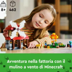 Lego minecraft 21262 la fattoria del mulino a vento giocattolo da costruire con personaggi e animali, giochi per bambini 8+><noscript><img width=