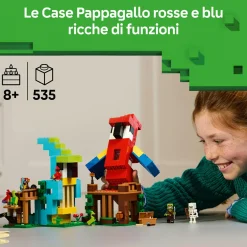 MINECRAFT Lego 21282 le case pappagallo giocattolo con funzioni, personaggi e accessori, gioco bambini 8+ fan dei videogiochi><noscript><img width=