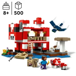 MINECRAFT Lego minecreaft 21270 la casa del mooshroom, giochi di ruolo bambini 8+ con personaggi, animali giocattolo, mob e accessori><noscript><img width=