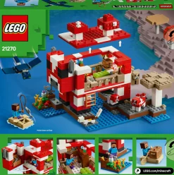 MINECRAFT Lego minecreaft 21270 la casa del mooshroom, giochi di ruolo bambini 8+ con personaggi, animali giocattolo, mob e accessori><noscript><img width=