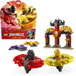 LEGO NINJAGO 71826 battle pack draghi dello spinjitzu – 2 trottole giocattolo, tempio e 2 minifigure, giochi per bambini 6+> Mattoncini