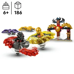 LEGO NINJAGO 71826 battle pack draghi dello spinjitzu – 2 trottole giocattolo, tempio e 2 minifigure, giochi per bambini 6+><noscript><img width=
