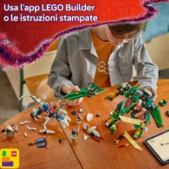 Lego ninjago 71845 2in1 jet mech lloyd: trasformabile, 5 minifigure 9+><noscript><img width=