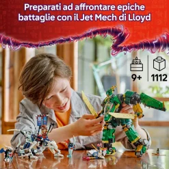 Lego ninjago 71845 2in1 jet mech lloyd: trasformabile, 5 minifigure 9+><noscript><img width=