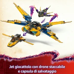 LEGO NINJAGO 71833 jet super storm di ras e arin – aereo giocattolo con drone e capsula di salvataggio, giochi per bambini 8+><noscript><img width=