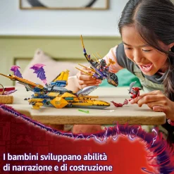 LEGO NINJAGO 71833 jet super storm di ras e arin – aereo giocattolo con drone e capsula di salvataggio, giochi per bambini 8+><noscript><img width=