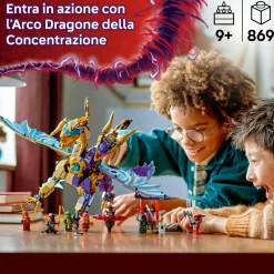 LEGO NINJAGO 71836 l’arco dragone della concentrazione, giocattolo con drago, 8 figure e spinner spinjitzu, giochi bambini 9+><noscript><img width=