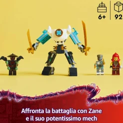 LEGO NINJAGO 71827 mech da battaglia di zane – figura giocattolo ninja snodabile con 3 minifigure e armi, giochi bambini 6+> Mattoncini