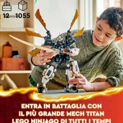 Lego ninjago 71821 mech drago titanio di cole, grande set di giochi per bambini 12+ con spada giocattolo e 1 minifigure><noscript><img width=