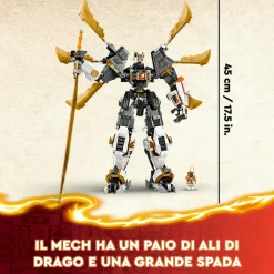 Lego ninjago 71821 mech drago titanio di cole, grande set di giochi per bambini 12+ con spada giocattolo e 1 minifigure><noscript><img width=