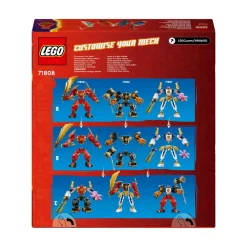 Lego ninjago 71808 mech elemento fuoco di kai, giochi per bambini di 7+ anni con 2 action figure da costruire e 4 minifigure><noscript><img width=