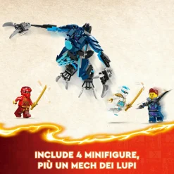 Lego ninjago 71808 mech elemento fuoco di kai, giochi per bambini di 7+ anni con 2 action figure da costruire e 4 minifigure><noscript><img width=