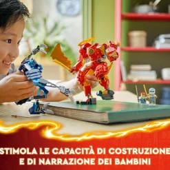 Lego ninjago 71808 mech elemento fuoco di kai, giochi per bambini di 7+ anni con 2 action figure da costruire e 4 minifigure><noscript><img width=