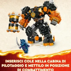 Lego ninjago 71806 mech elemento di terra di cole, giochi per bambini da 7+, action figure personalizzabile con 2 minifigure> Mattoncini