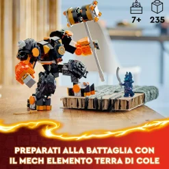 Lego ninjago 71806 mech elemento di terra di cole, giochi per bambini da 7+, action figure personalizzabile con 2 minifigure><noscript><img width=