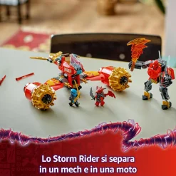 LEGO NINJAGO 71830 mech storm rider di kai – 2 veicoli trasformabili in figura snodabile e moto giocattolo, giochi bambini 7+> Mattoncini