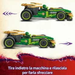 LEGO NINJAGO 71828 racer pull-back di lloyd – modello di auto da corsa giocattolo con 2 minifigure e armi, giochi bambini 7+><noscript><img width=