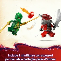 LEGO NINJAGO 71828 racer pull-back di lloyd – modello di auto da corsa giocattolo con 2 minifigure e armi, giochi bambini 7+><noscript><img width=